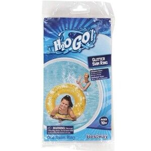 Bestway H2O Go! Glitter Swim Ring Gold Float Ages 10+
